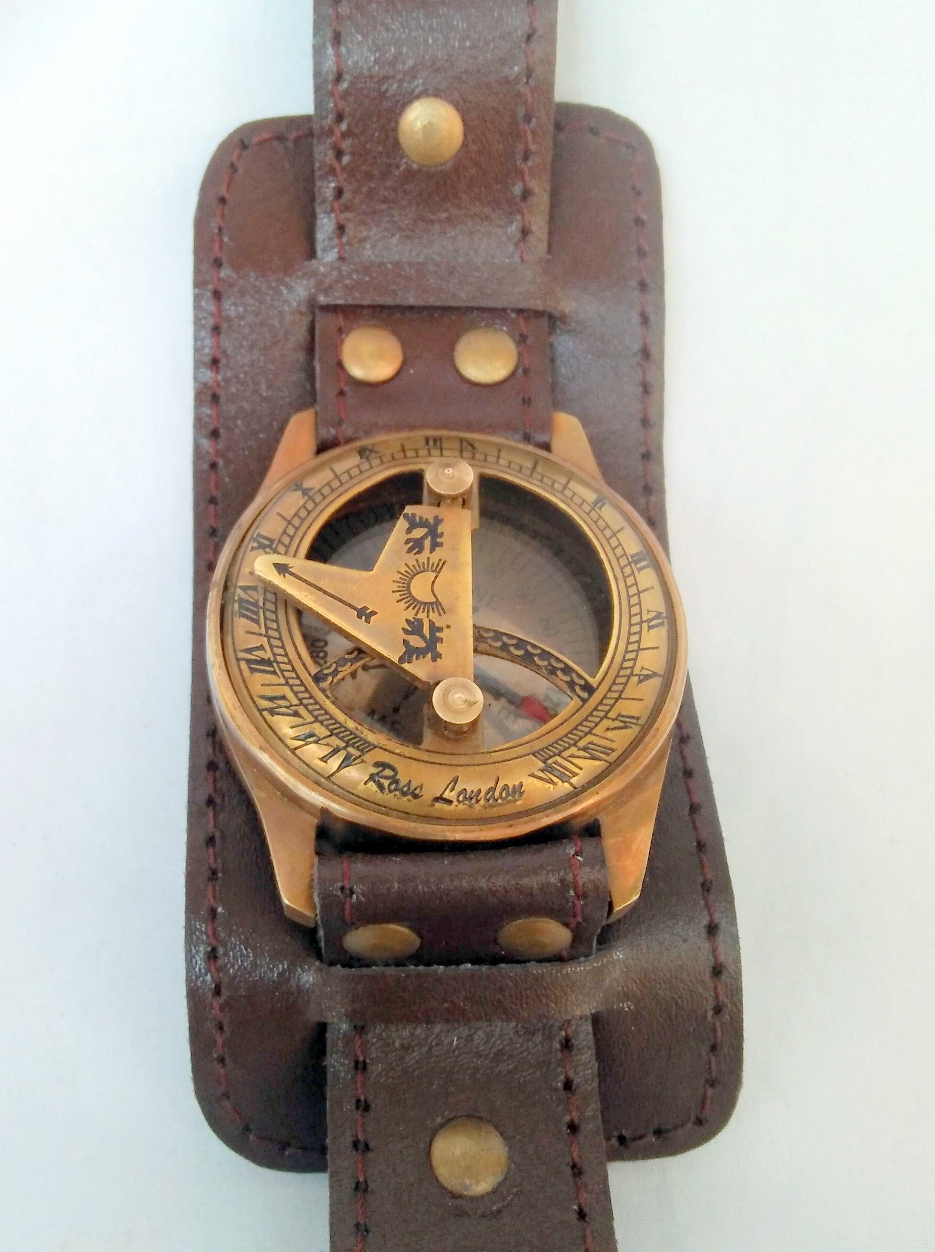 Brass Sundial Wrist Watch Working Sundial Compass Handmade Etsy