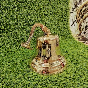 Personalized Engraved  Bell 8&quot; Solid Brass Ship Bell Home Kitchen Outdoor Indoor Bell Wall Hanging Shinny Brass Best For Christmas Gift
