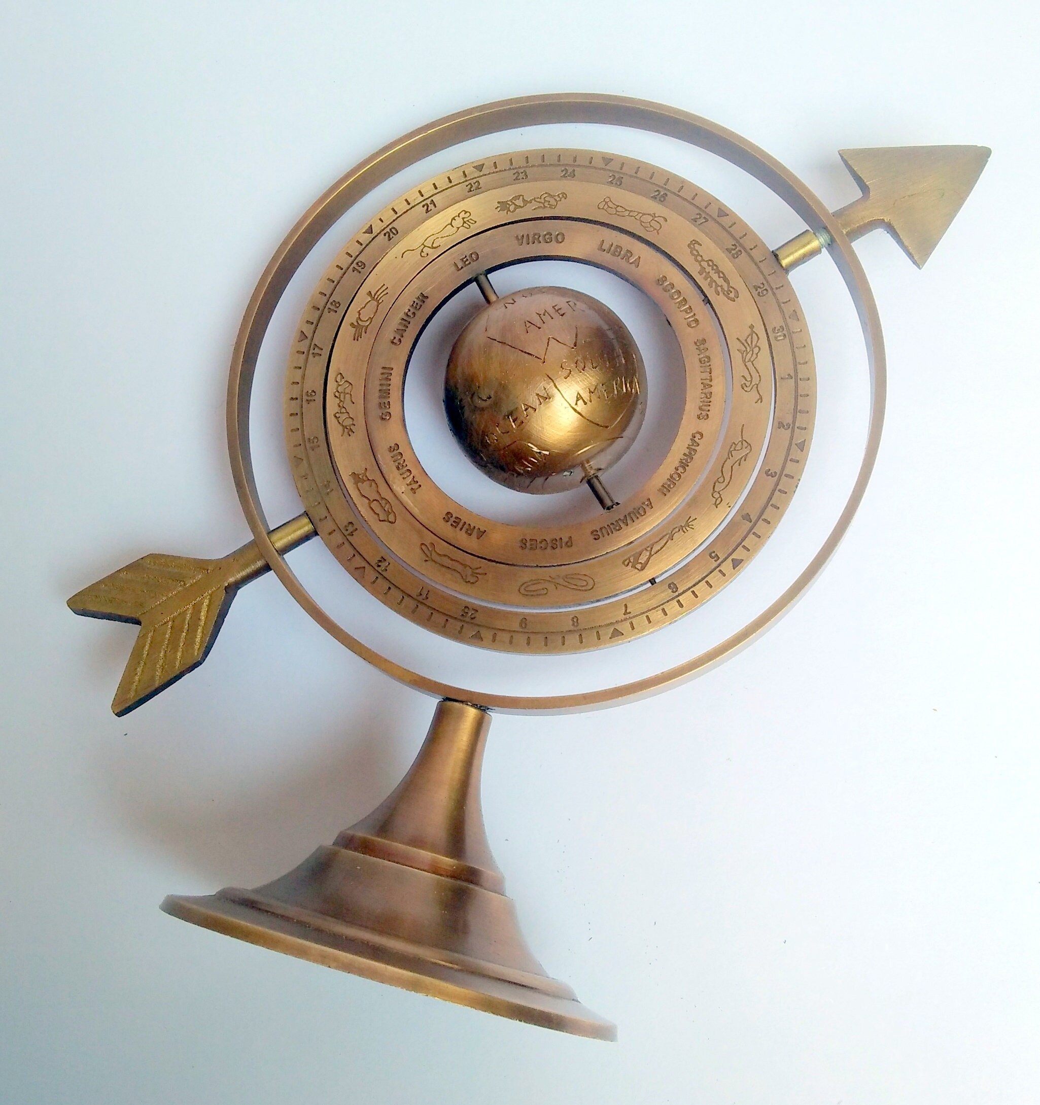 Antique Style Brass Globe Handmade Nautical Antique Armillary Etsy
