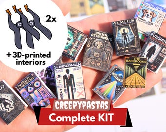 Creepypasta Miniature Book Covers – DIY Horror Dollhouse Book Kit