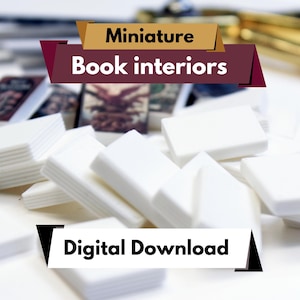 3D Model for Miniature Book Interiors ready to print | DIY Dollhouse Books Crafting, Real Paper Look | Detailed Mini Books with Round Spine