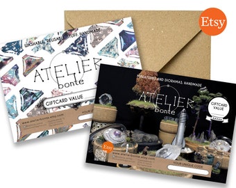 AtelierBonte Giftcard with Diorama or Panties print | In-shop Store credit | Digital download or physical card in brown vintage envelope