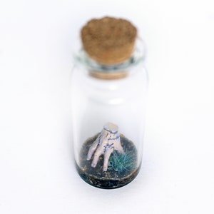 Thing Diorama in a glass bottle Wednesday Addams Family Thing Miniature, Best Creepy Gift for Gothic Home Decor & Horror Movie Art lovers by Stefanie Bonte