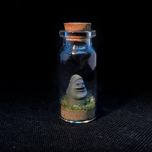 Spirited Away charm miniature | mini bottle art Dosojin statue protection amulet | Japanese home decor Spirited Away gift Studio Ghibli fan