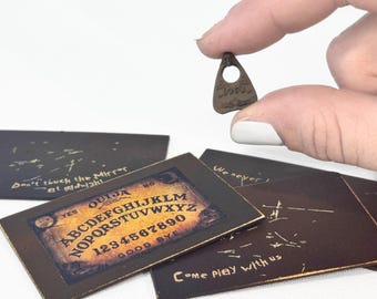 Miniature Ouija Board Planchette Pendant | Spirit Board Necklace | Gothic dollhouse decor