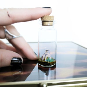 Thing Miniature Hand in glass bottle Diorama | Small Creepy Gift for Gothic Decor, Wednesday Addams Family & Horror Movie Art lovers
