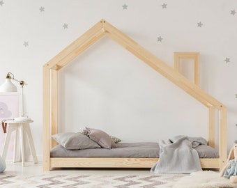 House Bed For Kids, Montessori House Bed, Solid Handmade Bed for Toddler, Kids Bed Room Wooden House Bed, Cottage Bed Toddler Bed, Kids Room