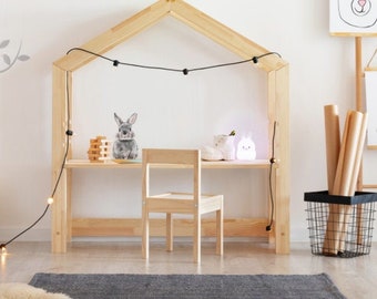 study table organizer Solid Wooden Children's House Desk, Wooden Desk for Kids, Toddler Desk, First Class Pine Wood, Kids Room