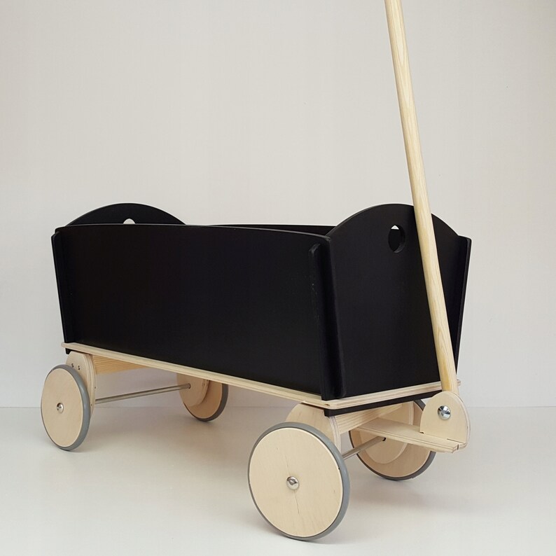 wooden baby trolley