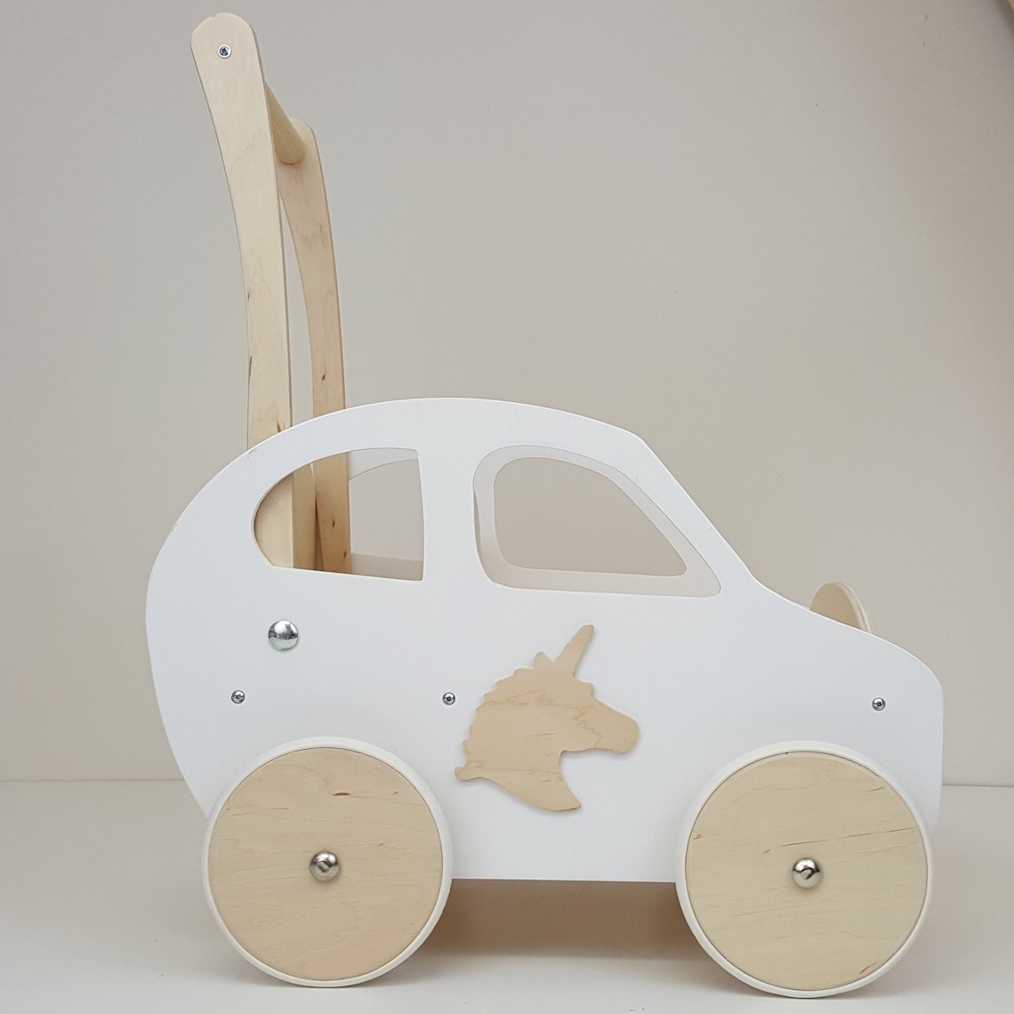 Wooden Baby Walker Personalised Wooden Toy Pram Handmade Car Etsy