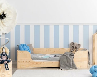 Cama para niños pequeños, Cama de madera, Cama Montessori, Cama sólida hecha a mano para niños pequeños, Cama para niños