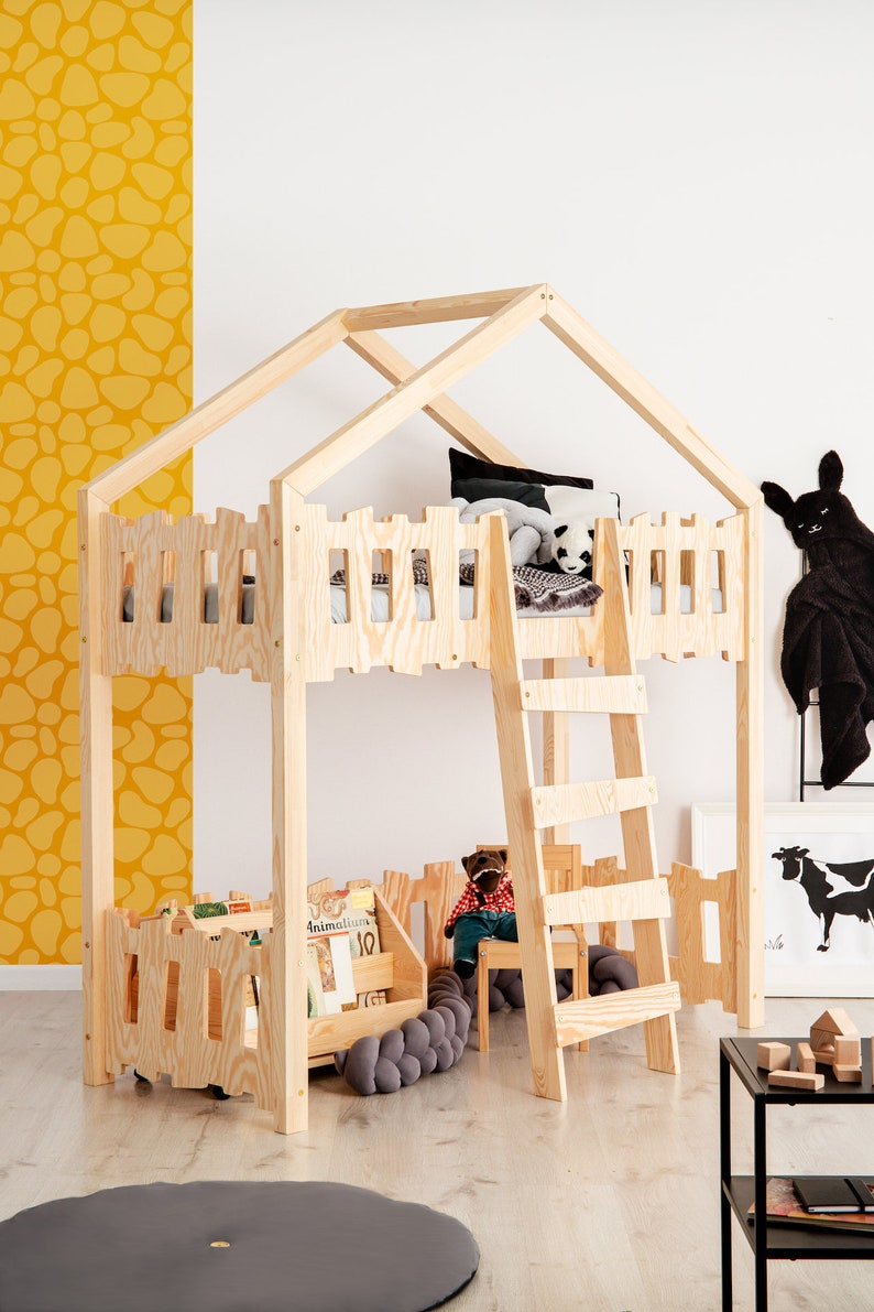 Bunk Bed for Kids Montessori House Bed Solid Handmade Bed Etsy