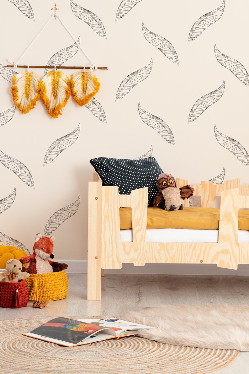 Toddler Bed Wooden Bed With Slatted Frame Montessori Bed Etsy