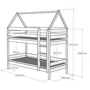 Bunk Bed For Kids with Drawer, Montessori House Bed, Wooden House Bed, Handmade Bed for Toddler, Kid House Bed, Wooden House Bed, KidsBed image 6