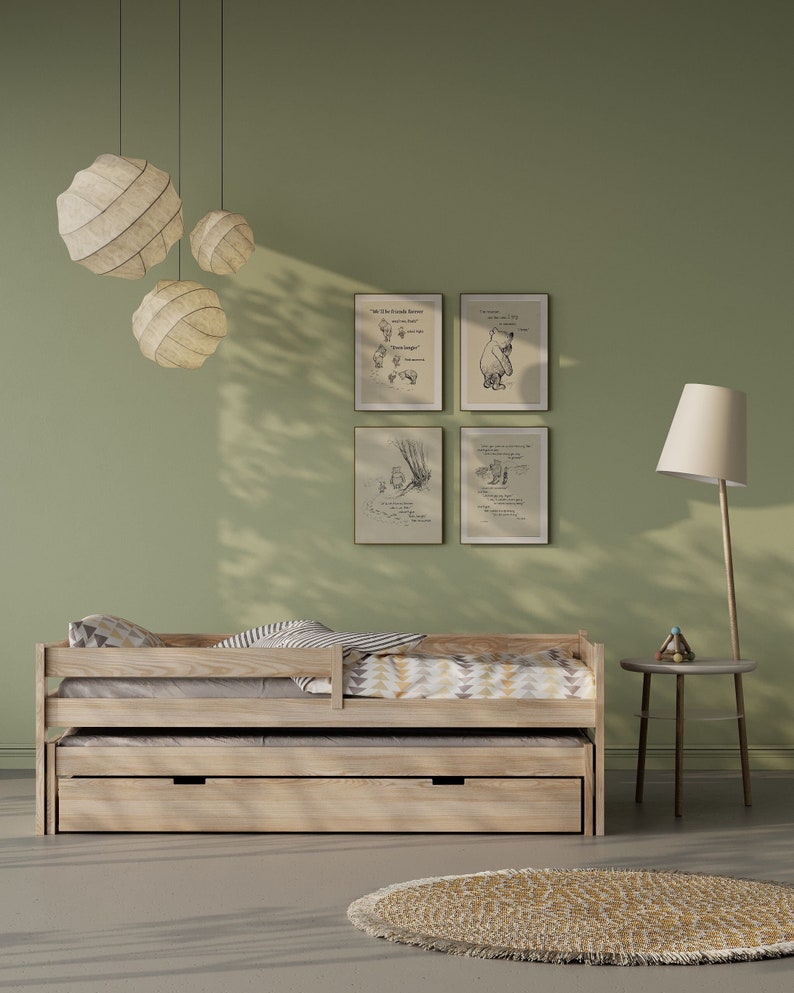 Doppelbett für Kleinkinder,Kleinkinderbett mit 2 Matratzen, Dreibettzimmer, lit double pour tout-petits, Lit triple, cama triple