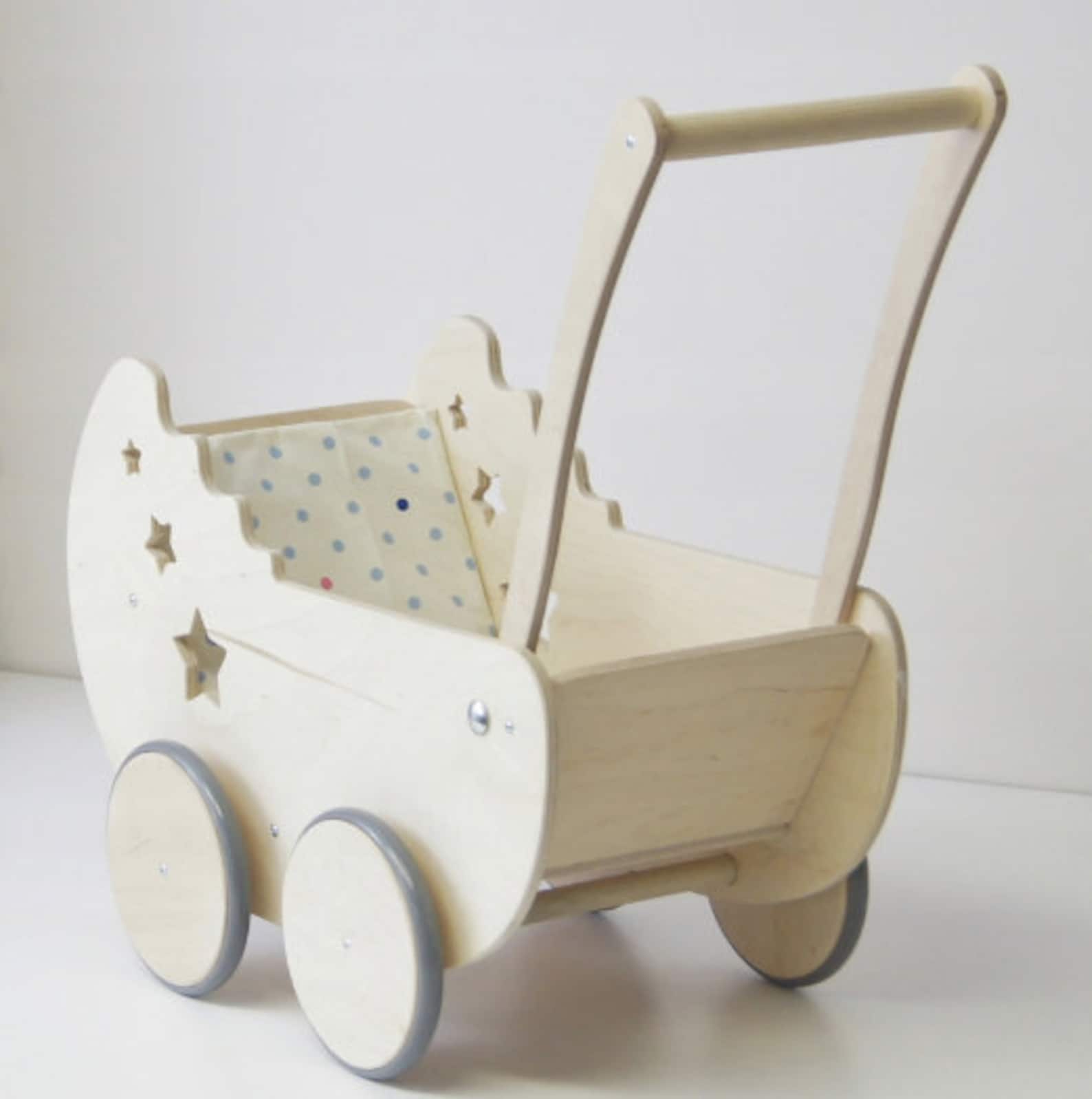 Personalised Wooden Toy Pram Baby Walker Handmade Toy Wood Etsy