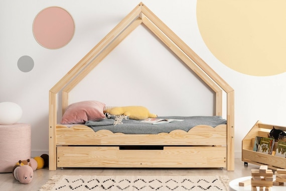 verwarring onstabiel Stamboom Huisbed met lade voor kinderen Kinderbed met opbergruimte - Etsy Nederland