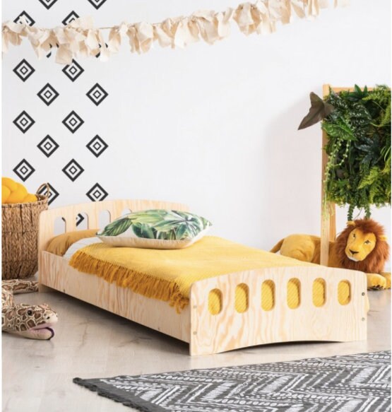 Cama para niños pequeños estructura de madera para cama cama | Etsy