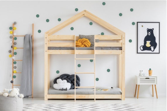 entidad dividendo Confirmación Litera para niñas Cama de casa Montessori Cama sólida hecha - Etsy España