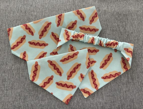 Hotdog Scrunchie Dog Bandana, Summer Pet Accessories, Funny dog bandanas
