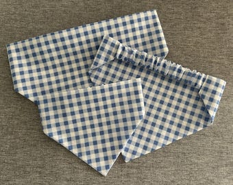 Blau Gingham Scrunchie Hundehalstuch, Sommer Haustier Zubehör