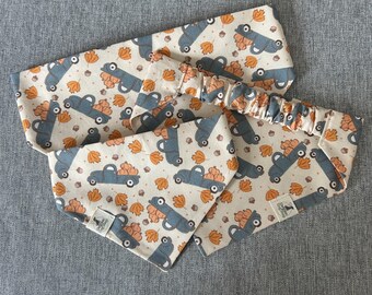 Höstlastbilar och pumpor Scrunchie hundbandana, hösttillbehör till husdjur