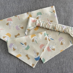 Birthday/Gotcha Day, Pup Cake Scrunchie Dog Bandana, Celebration Pet Accessories