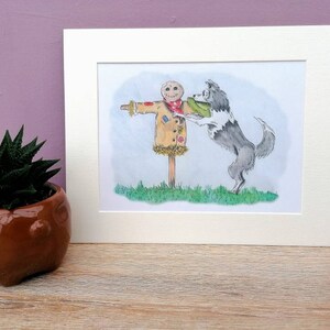 Let's make a Scarecrow,border collie,gifts for her, gifts for dog lovers print