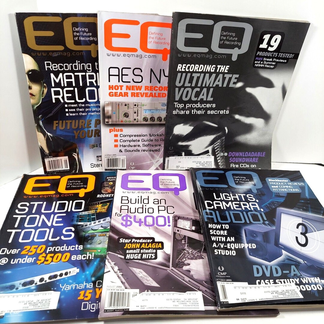 Vintage EQ Magazine Lot of 6 Issues 2003 Music Recording & Sound Studio ...