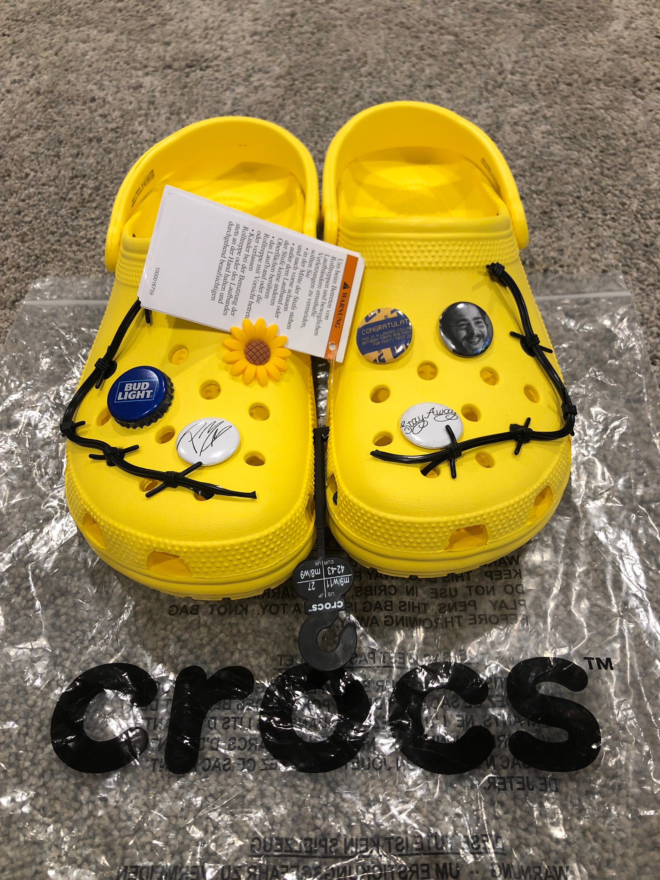 Post Malone Crocs jibbitz size 9 mens size 11 womens. Etsy