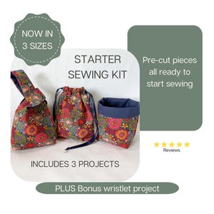 Kit de costura precortado para principiantes, 3 proyectos de bricolaje