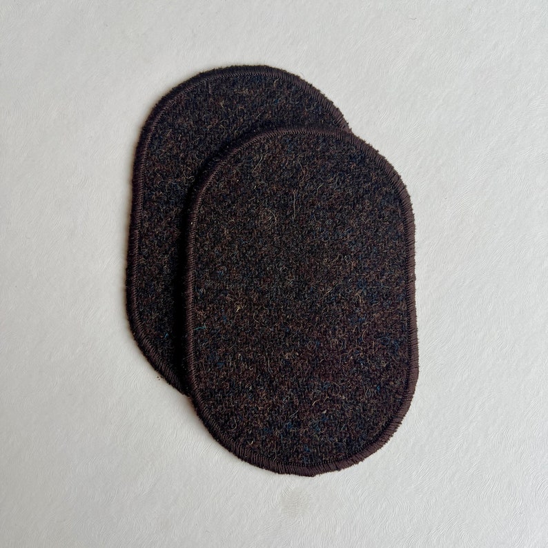 Harris Tweed® Elbow Patches, Jacket Elbow Patch, Repair Patch, Sew on Patches, Handmade Mending Patches, Sweater Repair Brown