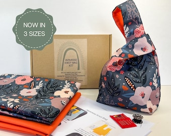 Kit de costura para principiantes con tela precortada, tutoriales de costura, kit de costura para niñas, bolsa de nudo japonés para adultos.