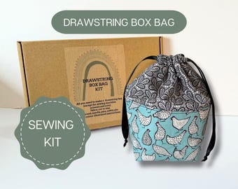 Beginner Sewing Kit, Boxed Drawstring Bag, DIY Craft Project