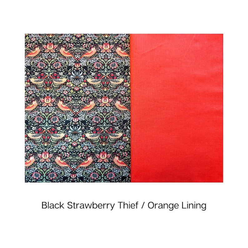Japanische Knoten Tasche Nähset: William Morris Druck, Anfänger DIY Projekt Black Berry Thief