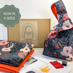 Sewing Kit, Japanese Knot Bag, Pre-cut sewing project, Letterbox Gifts, Sew your own craft kit, Sewing tutorial