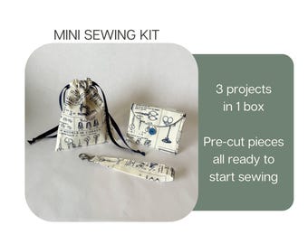 Beginner mini sewing kit: Drawstring Bag, Purse and Wristlet