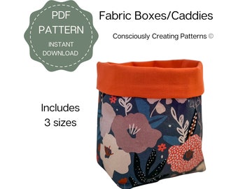 Fabric Box Sewing Pattern: Beginner-Friendly Caddy (PDF Pattern)