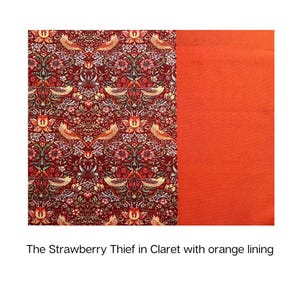 Japanische Knoten Tasche Nähset: William Morris Druck, Anfänger DIY Projekt Claret Berry Thief