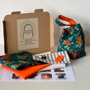 Make your own Japanese Knot Bag, Letterbox Gifts, Sew your own craft kit, Sewing tutorial, Liberty Fabrics image 2