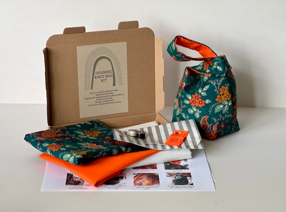 Beginner Sewing Kit, Japanese Knot Bag, Craft Kit Gift, Make Your