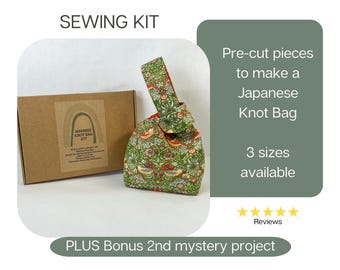 Sewing Kit Beginner, Craft Kit, Tutorials Girls Japanese Knot Bag