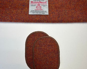 Coudières Harris Tweed® orange rouille, Coudières, Patch de réparation, Pièces à coudre, Pièces pour pull