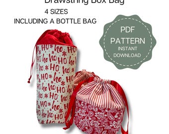 Patrón de costura para bolsa con cordón: Guía para principiantes (patrón en PDF)