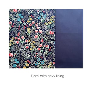Japanese Knot Bag Sewing Kit Beginner: DIY Craft Project Navy Floral