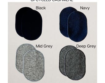 Upcycled Cashmere Elbow Patches: Handmade Sweater Repair