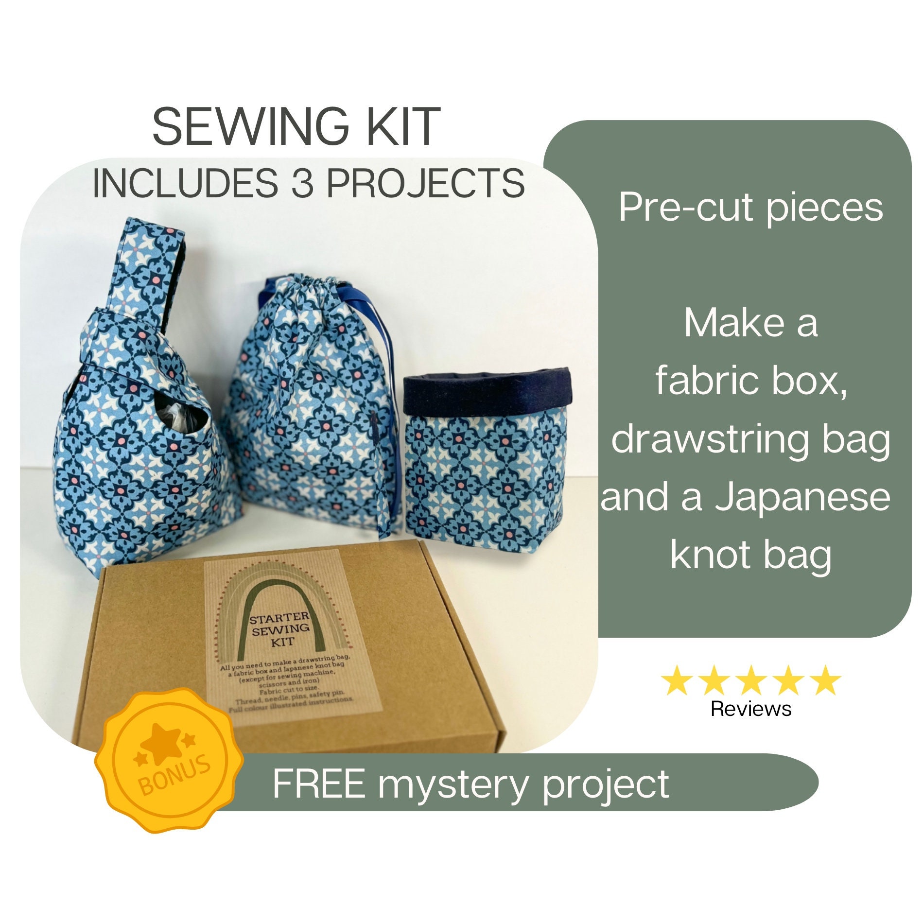 SEW BY NUMBER Learn to Sew Kit, Whimsical Playful Button Tree