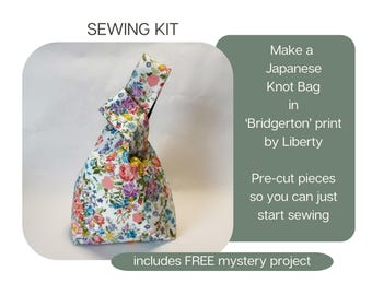 Pre-Cut Sewing Kit to make a Japanese Knot Bag in Liberty Tana Lawn 'Bridgerton' Print,
