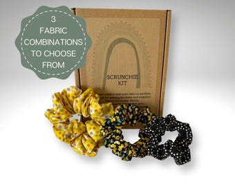 Scrunchie Sewing Kit: Beginner DIY Craft Project with Bonus Bow