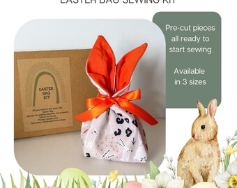 DIY Easter Gift Bag, Sewing Kit to make an Easter Bag, Easy Sewing Project, Beginner Sewing Kit,